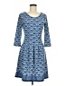 Max Studio Print Blue Casual Dress Size M - photo 1