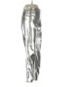 Gap 100% Polyester Metallic Silver Casual Pants Size 8R - photo 4