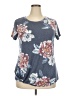 Apt. 9 Floral Gray Short Sleeve T-Shirt Size XXL - photo 1