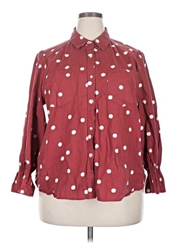LC Lauren Conrad 3/4 Sleeve Button-Down Shirt (view 1)