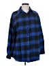 Unbranded 100% Polyester Plaid Blue Long Sleeve Blouse Size S - photo 1