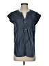 Lyssé 100% Rayon Stripes Blue Short Sleeve Blouse Size XS - photo 1