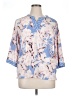 Flora Nikrooz Floral Blue 3/4 Sleeve Blouse Size XL - photo 1