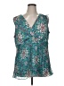Bisou Bisou Teal Sleeveless Blouse Size 1X - photo 1