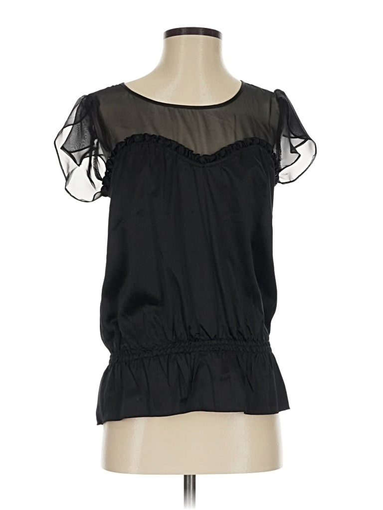 Pre-owned Dkny Jeans Short Sleeve Blouse In Black