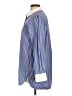 Theory 100% Cotton Stripes Blue Long Sleeve Button-Down Shirt Size L - photo 5