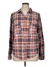 C&C California Plaid Orange Long Sleeve Blouse Size XL - photo 1