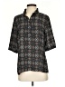 Assorted Brands Print Black 3/4 Sleeve Button-Down Shirt Size 0 - photo 1