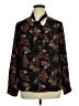 Bar III 100% Polyester Floral Black Long Sleeve Blouse Size XL - photo 1