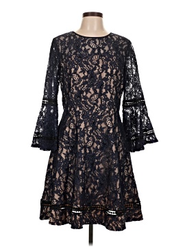 slim fit dress slacks Eliza J Sparkly Long Sleeve V-neck Cocktail Dress EJ1M8812 main image 1