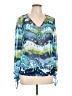 Sunny Leigh 100% Polyester Blue 3/4 Sleeve Blouse Size L - photo 1