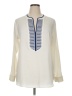 Ann Taylor 100% Polyester Ivory Long Sleeve Blouse Size XL - photo 1