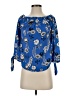 Express 100% Polyester Blue 3/4 Sleeve Blouse Size XS - photo 1