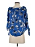 Express 100% Polyester Blue 3/4 Sleeve Blouse Size XS - photo 2