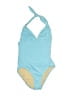 J.Crew Color Block Blue One Piece Swimsuit Size 8 - photo 1