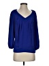 Diane von Furstenberg 100% Polyester Blue 3/4 Sleeve Blouse Size 2 - photo 1
