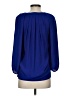 Diane von Furstenberg 100% Polyester Blue 3/4 Sleeve Blouse Size 2 - photo 2