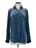 Eileen Fisher Metallic Blue Long Sleeve Blouse Size XXS - photo 1