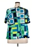 I.N. Studio Color Block Blue Short Sleeve Blouse Size 2X - photo 2