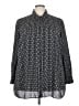 Lane Bryant Print Black 3/4 Sleeve Button-Down Shirt Size 22 - 24 Plus - photo 1