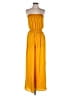 Forever 21 100% Polyester Solid Yellow Jumpsuit Size S - photo 1