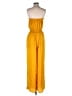 Forever 21 100% Polyester Solid Yellow Jumpsuit Size S - photo 2