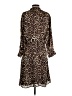Equipment 100% Polyester Animal Print Brown Casual Dress Size 8 - photo 2