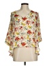 Zara Basic Floral Ivory 3/4 Sleeve Blouse Size M - photo 1