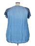 Free 2 luv Blue Short Sleeve Blouse Size 3X - photo 2