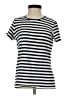 Vince. Stripes Silver Short Sleeve T-Shirt Size S - photo 1