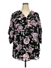 Torrid 100% Polyester Floral Black 3/4 Sleeve Blouse Size 2X Plus (2) - photo 1