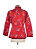Anne Carson 100% Silk Print Red Jacket Size M - photo 2
