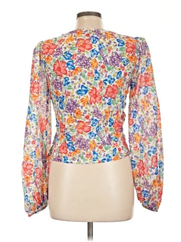 Aqua Long Sleeve Blouse (view 2)