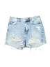 Topshop 100% Cotton Blue Denim Shorts Size 6 - photo 1