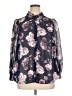 ModCloth 100% Polyester Floral Purple 3/4 Sleeve Blouse Size 1X - photo 1
