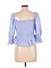 En Saison Solid Blue 3/4 Sleeve Blouse Size XL - photo 2