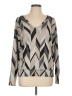 Trina Turk Chevron-herringbone Silver Pullover Sweater Size L - photo 1