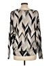 Trina Turk Chevron-herringbone Silver Pullover Sweater Size L - photo 2