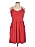 BCBGeneration Solid Red Cocktail Dress Size L - photo 1