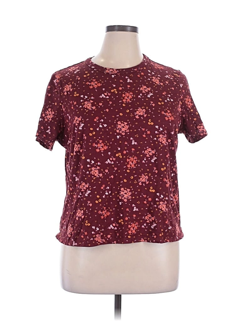 Pre-owned Old Navy Short Sleeve T-shirt In Burgundy