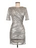 Alice + Olivia 100% Polyester Metallic Silver Cocktail Dress Size 6 - photo 1