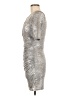 Alice + Olivia 100% Polyester Metallic Silver Cocktail Dress Size 6 - photo 5