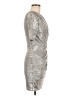 Alice + Olivia 100% Polyester Metallic Silver Cocktail Dress Size 6 - photo 4