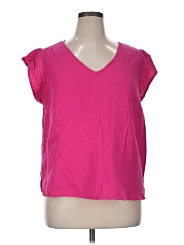 Three Dots Short Sleeve Blouse (view 1)