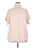 Unbranded 100% Polyester Solid Pink Short Sleeve Blouse Size XXL - photo 1