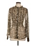 Lands' End 100% Polyester Animal Print Brown Long Sleeve Blouse Size L - photo 1