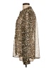 Lands' End 100% Polyester Animal Print Brown Long Sleeve Blouse Size L - photo 5
