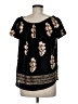 Fab'rik Floral Black Short Sleeve Blouse Size M - photo 2