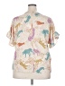 Entro Animal Print Ivory Short Sleeve Blouse Size XXL - photo 2