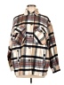 Zara Plaid Brown Blue Coat Size M - photo 1